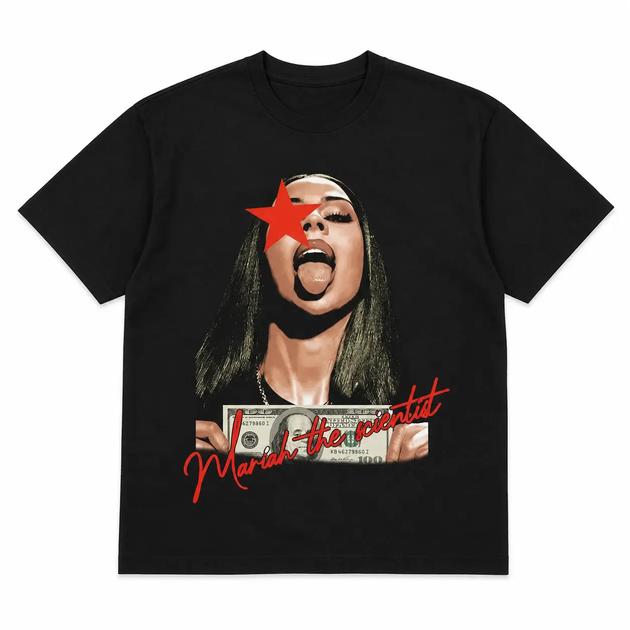 [100% Cotton] Mariah The Scientist Star Red Graphic Tee - Men's Streetwear Clothing, Music Print Cotton Graphic Tees, Sports & Outdoor Sports Top