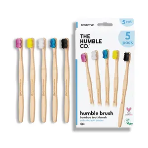 Family Pack - Bamboo toothbrush Flat Curved Adult – Ultra Soft - 5-pack