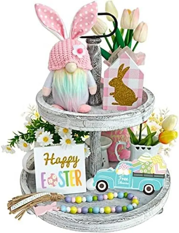 5Pcs Easter Gnome Tiered Tray Decor 5Pcs Easter Gnome Tiered Tray Decor