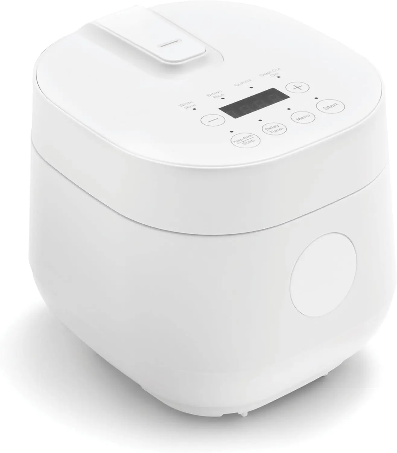 GreenLife 4-Cup Digital Rice Cooker, PFAS & PFOA-Free Removable Ceramic Dishwasher Safe Pot, Healthy Cooking Oats Grains & More, Auto Presets, Touch-screen, Delay & Keep Warm, Paddle Included, White