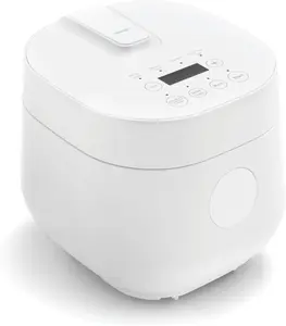 GreenLife 4-Cup Digital Rice Cooker, PFAS & PFOA-Free Removable Ceramic Dishwasher Safe Pot, Healthy Cooking Oats Grains & More, Auto Presets, Touch-screen, Delay & Keep Warm, Paddle Included, White
