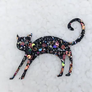 Glitter & Sequin CAT HAT/POCKET Patch