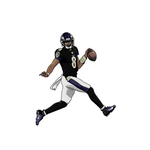 Lamar "Can’t Touch This" Sticker - NFL Player Design with Unique Style and Branding Elements - Width 2.5 inches x 2.9 inches