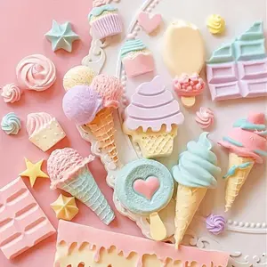 Silicone Mold for Cake Decoration - In The Shape of Trendy Ice Cream Cones - Perfect for Chocolate And Fondant Birthday Cake Toppers