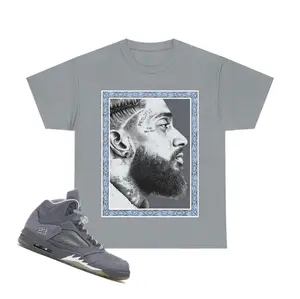 5 Wolf Grey 2026 "Nipsey" Shirt To Match Sneakers, Y2K Streetwear Style Shirt