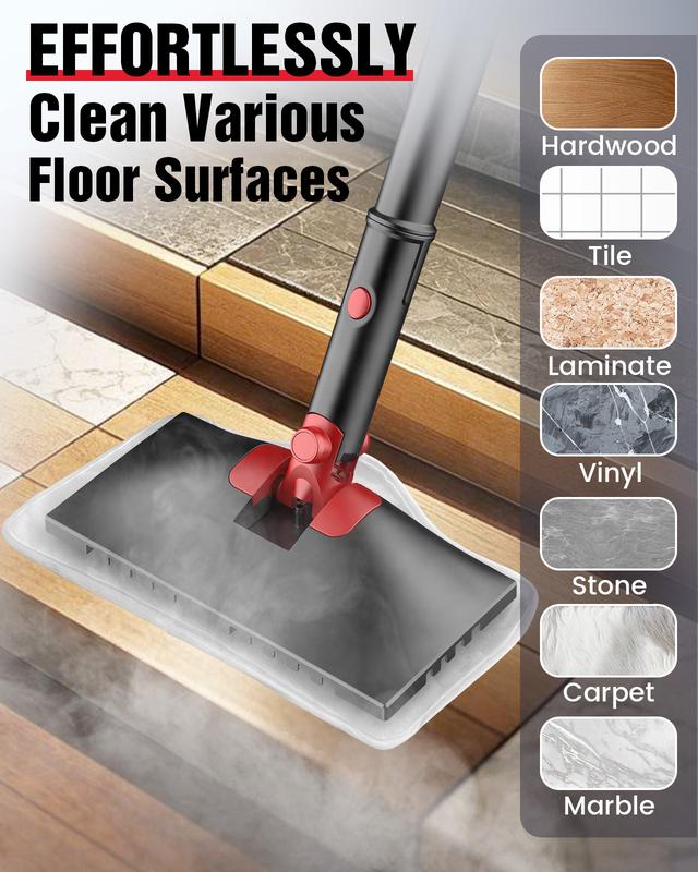 Phueut Lightweight Detachable Steam Mop Cleaner - 2 Modes 3 Temp Levels, Heavy Duty Powerful Handheld Steam Cleaner for Cleaning/Hardwood/Tile Grout Phueut Lightweight Detachable Steam Mop Cleaner - 2 Modes 3 Temp Levels, Heavy Duty Powerful Handheld Steam Cleaner for Cleaning/Hardwood/Tile Grout