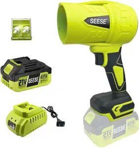 【Father's Day Gift】SEESE Cordless Turbo Jet Leaf Blower, 450 CFM High-Speed Garden Tool for yd Leaves & Driveway Sand, Ergonomic Handle for Easy Operation & Car Drying
