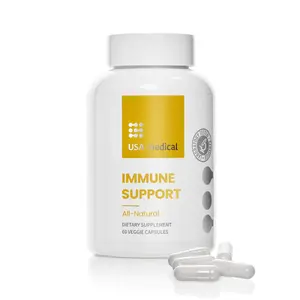 USA Medical Immune Support Vitamin Complex - Total Daily Defense Immune Boost with Elderberry, Zinc, and Probiotics - Supports Gut Health, Immune Health, and White Blood Cell Strength for Men and Women | 60 Capsules