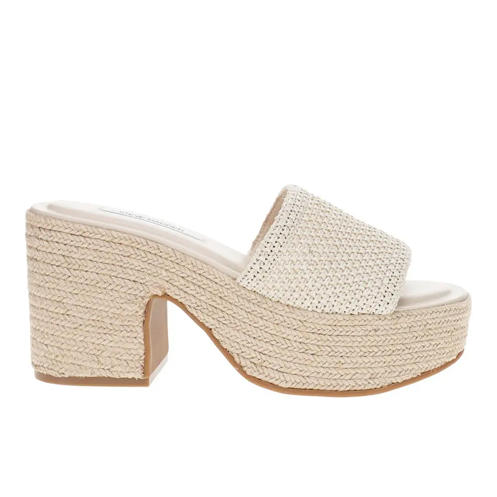 Steve Madden Womens Trippy Platform Casual Sandals Casual High Heel 3" & Up - Beige