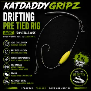 Katdaddygripz Pre Tied Drifting Rig with 2oz weight.