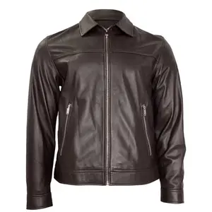 Refined Men's Zipped Lambskin Leather Jacket