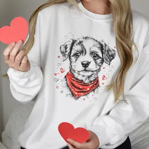 Women's Cute Puppy Bandana Sweatshirt - Winter Comfortable Cotton Sweatshirt