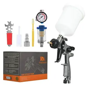 Hvlp Spray Gun with Filter and Pressure Gauge, 1.3mm Nozzle, Advanced Tool for Car Painting, Furniture and Home Decoration, Uniform Spray Pattern