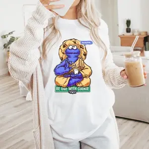 Cookie Monster T Shirt Womenswear Top Tshirt Comfort Streetwear Summer Casual T-Shirt Lady Printed Unisex