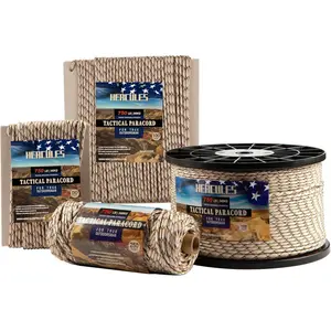 750lb Paracord 4mm 11 Strands Tactical Parachute Cord Multiple Lengths Utility Rope for Camping Survival Outdoor Gear (Desert Camo, 100FT)