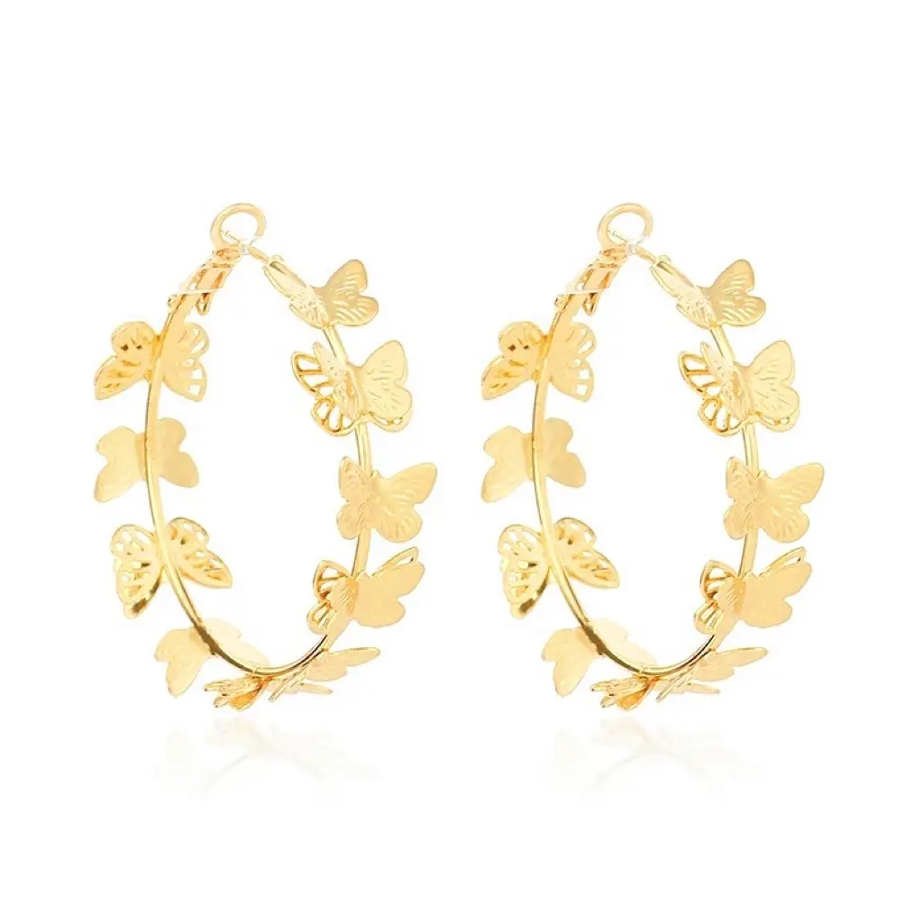 Butterfly Hoop Earrings for Women