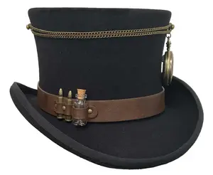 Deadwood Trading Time Traveler - Steampunk Wool Top Hat Deadwood Trading Time Traveler - Steampunk Wool Top Hat