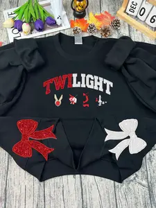 Twilight Side Bow Embroidered Sweatshirt, Twilight Saga Embroidered Crewneck, Edward Cullen, Vampire, Bookish Merch,  Best Wickeds Merch Movie Lover Gift | Side Bow Sweatshirt Womenswear Colorful