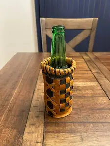 Bottle Coozie - Limited Edition Black and Yellow Checkered