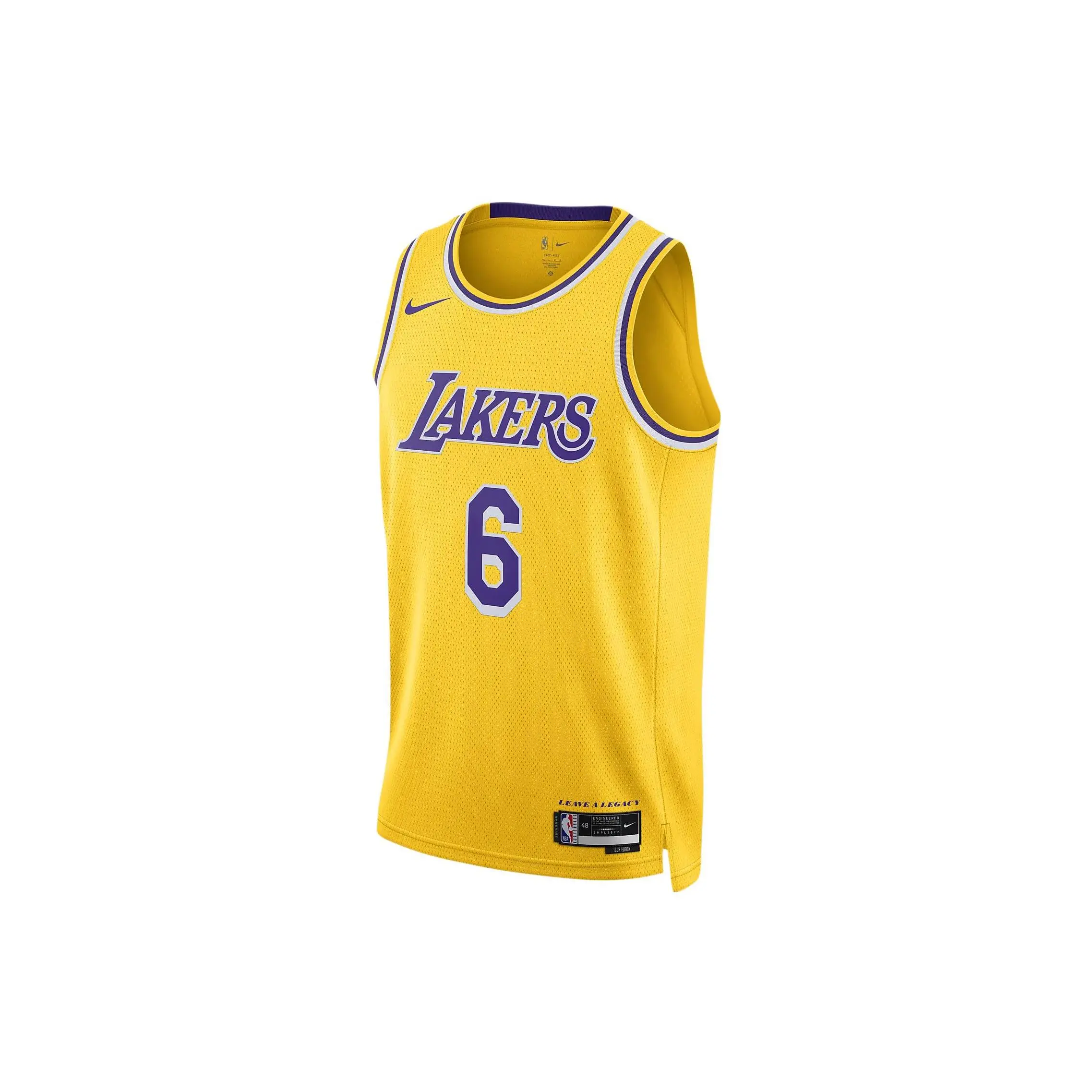 Nike Nba Los Angeles Lakers LeBron James Icon Edition Jersey Unisex Yellow DN2009-728