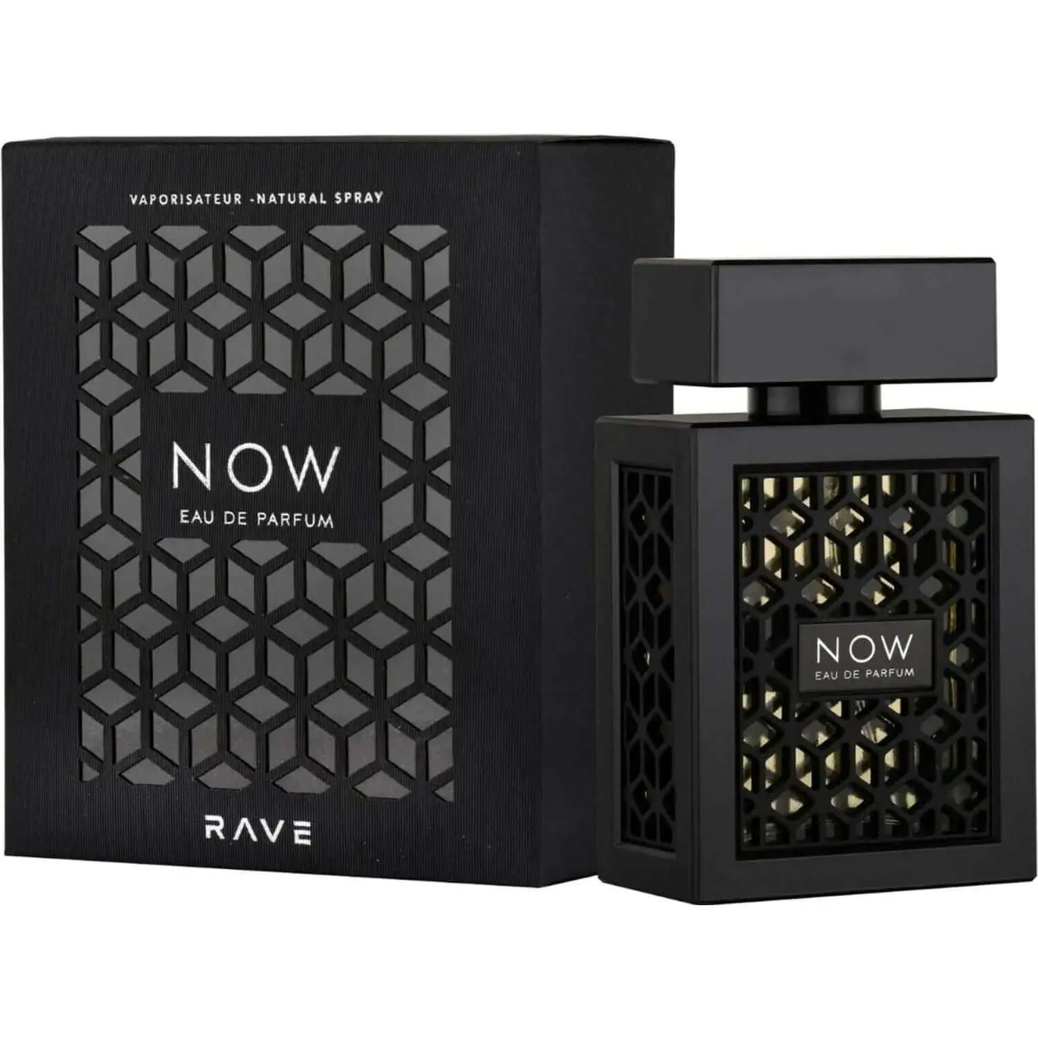 Lattafa Now Rave Unisex Floral Eau de Parfum (EDP) - 3.4 fl oz, New in Box, Aromatic Modern Musk Fragrance Infused with Blackcurrant, Jasmine, Vanilla, Floral Eau Perfume