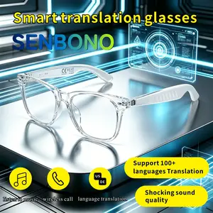 Intelligent Language Translation Glasses, Free Lifetime Translation, Stereo Speakers, Wireless Calling, Camera Control, Ai Recording, Touch Control, Translation Smart Glasses