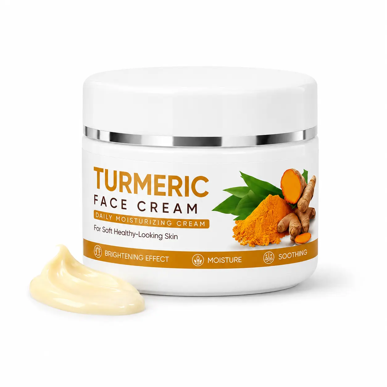 Turmeric, Aloe Vera & Jojoba Moisturizing Face Cream, Brightening Daily Facial Moisturizer for Soft, Smooth & Healthy-Looking Skin, 100g Calendula Evening Radiant