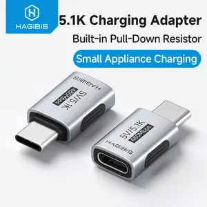 Hagibis 5.1k Resistor Charging Adapter USB C Male to USB C Female Adapter for Shaver Trimmer Headphone Fan Electric Screwdriver