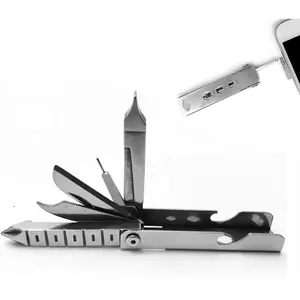 Stainless Steel Multifunctional Tool, Multitool with SIM Card Removal Tool, EDC Pocket Tool Set, Keychain Tool, Multitool for Home & Outdoor