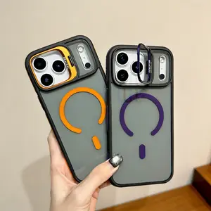 Full Coverage Camera Protection MagSafe Compatible Shield Camera Stand Case for IPhone 17 16 15 14 13 12 11 Pro Max Air Plus and Slim Shockproof Anti Scratch Anti Fingerprint Lightweight Durable  Stylish Protective Cover