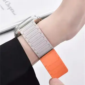 Apple Watch Bands, Magnetic Silicone Sport Band, Waterproof Adjustable Replacement Watch Strap for Apple Watch Ultra 2 Ultra Series 11 10 9 8 7, Men Women