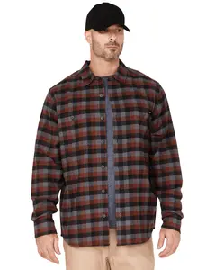 Hawx Men's Checker Long Sleeve Button-Down Flannel Shirt - Hxfa22w61-Burg