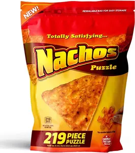 Nacho Chip 219pcs Jigsaw Puzzle 20"x21" Snack Series Food Theme Mighty Mojo clearly impossible puzzle, board family games