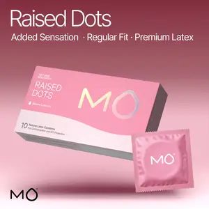 MO 2080 Dotted Condoms, Intensify Every Move, Clean Formula for Sensitive Skin, Natural Latex, 10 Count