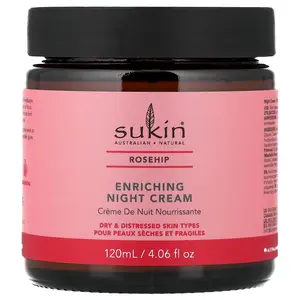Sukin Enriching Night Cream, Rosehip, 4.06 fl oz (120 ml)