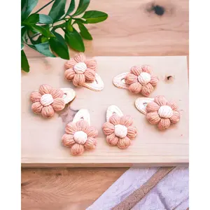 Trendy Girls' Gifts : Crochet Hair Clips . Barrettes for Teens, Granddaughters, Newborn Girl Outfits, with Embroidery Designs