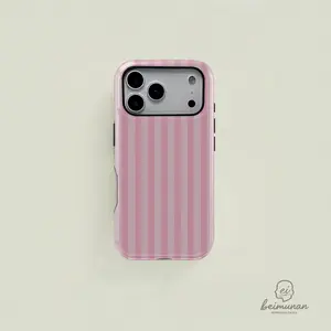 Light Pink Stripe Phone Case |   Fashion |   Cute |   Girly 2-in-1 phone case with durable, shock-absorbing, and stylish design. Compatible with Iphone 11, 12, 13, 14, 15 16 17 Pro Max and Pro Plus series A new phone case with creative design, perfect as