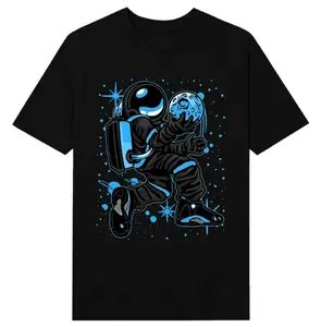 Retro 14 Black University Blue Sneaker Match Tee Black Moonman XIV Unisex