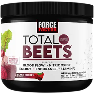 Force Factor Total Beets Powder with Organic Beetroot - Circulation Support - Black Cherry (7.1 oz./30 Servings)