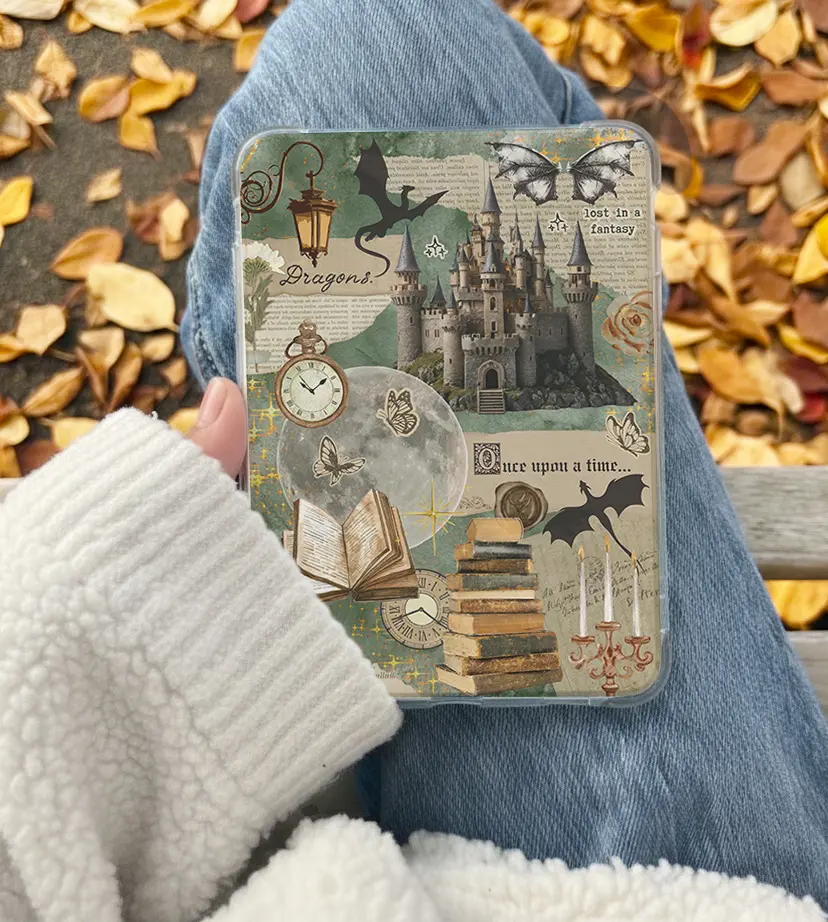 Kindle Insert Card Bookish Dragon Art Kindle Insert - Romance-Themed, Kindle Paperwhite Compatible, Customizing Accessory for Book Lovers, Flatlay Friendly Cozy Reading Decor