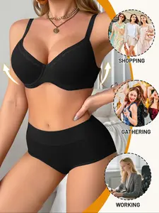 Women's Push-Up Bra and Panty Set: Full Coverage Design, Underwire Support, Adjustable Straps, Show Off Sexy Curves! Suitable for Daily Wear, Shopping, Parties—Stylish and Comfortable Underwear Sets