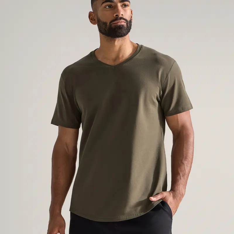 BYLT Basics Men's Short-Sleeve V-Neck T-Shirt - Drop-Cut Style, LUX Stretch Fabric Top, Wear After Wear Casual Menswear Essential