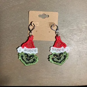 Embroidered Earrings featuring Grinchmas and Jack Skellington and more!!