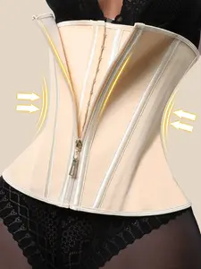 Latex Waist Trainer Body Shape Corset Women's Sheath Flat Belly Shapewear Tummy Contorl Abdomen Girdles for Woman Molding Slimming Corset Reducing Body Shaper Fajas Underwear Belt, Compression Fit