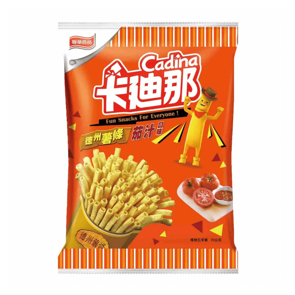Cadina Texas Potato Chips - Tangy Ketchup Flavor, Savory, Crunchy, Crispy Salted Crisps & Puffed Snacks, 38g Crispy Style Crisps & Puffed Snacks