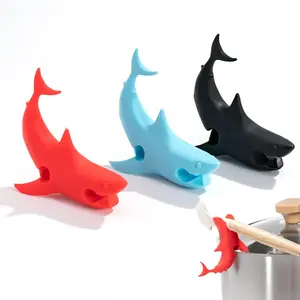 Li&Zhao Funny Silicone Spoon Rest - 3 PCS Shark Spoon Rest for Stove Top Utensil Rest Kitchen Spoon Holder for Stove Organizer Cooking Gifts Kitchen Gifts