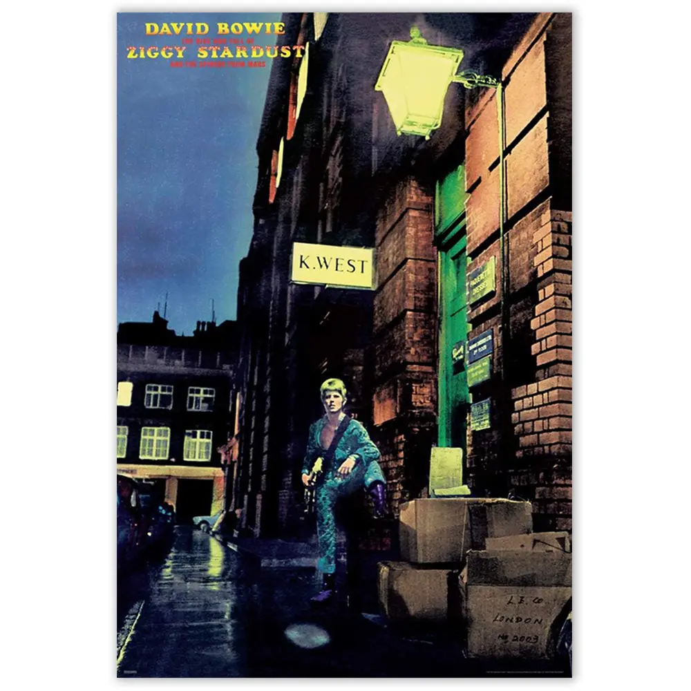 David Bowie Ziggy Stardust Artistic Wall Print, 24x36 Rolled Home Decor Poster for Room, PSA034148
