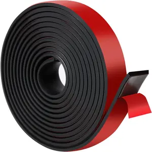 Flexible Self-Stick Neoprene Solid Rubber Strips - Adhesive-Backed Sealing Rolls for Gaskets, Pads (1" Wide x 1/8" Thick x 10' Long)