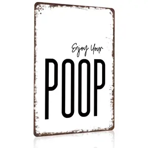 Hilarious 8x12 Inch Aluminum Metal Sign |   Bold Bathroom Humor Decor |   Perfect for Home, Guest Restroom, Man Cave, or Dorm |   Retro Rustic Tin Plaque, Easy to Hang, Great Gag Gift for Housewarming