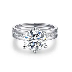 【#X42】(Wish)925 Sterling Silver Synthetic Moissanite ring